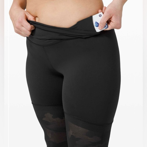 NWT Lululemon Sheer Will High Rise Tights Legging 28” Black Camo Sheer Size 6 - Picture 3 of 9